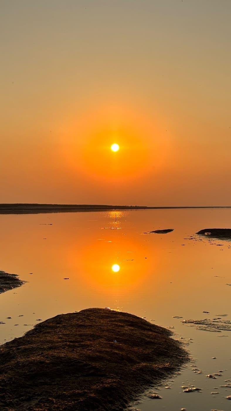 Evening at the ghat, which is where the island sends you at the end of a day.