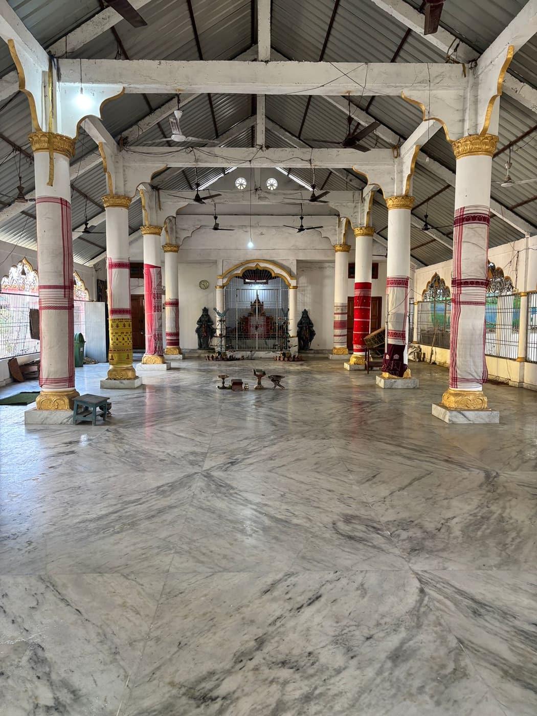 Inside a namghar, the prayer hall at the centre of every satra.