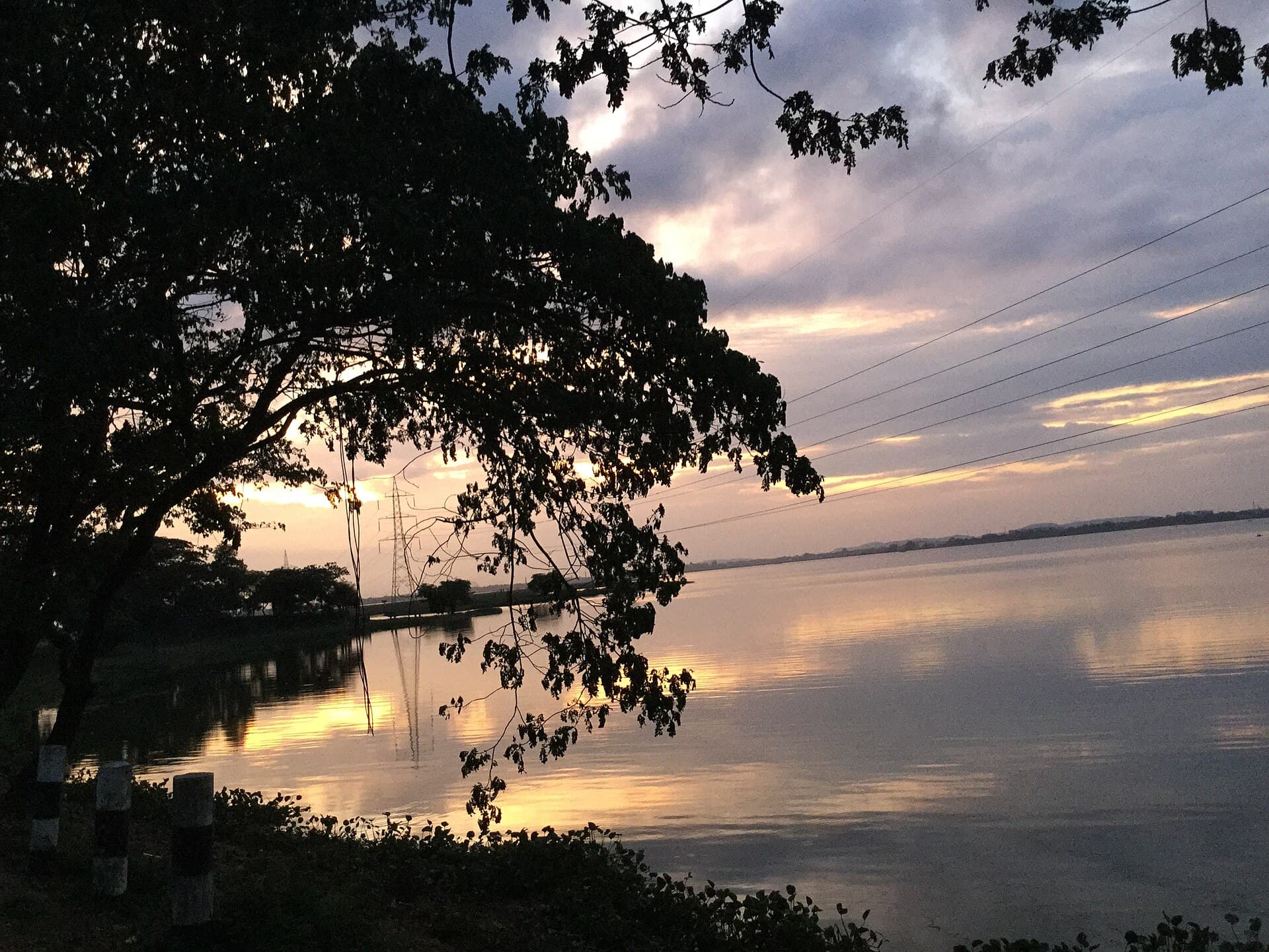 The Brahmaputra at sunset, Assam